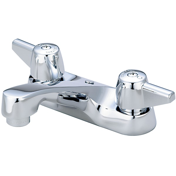 Two Handle Bathroom Faucet, NPSM, Centerset, Polished Chrome, Weight: 3.12